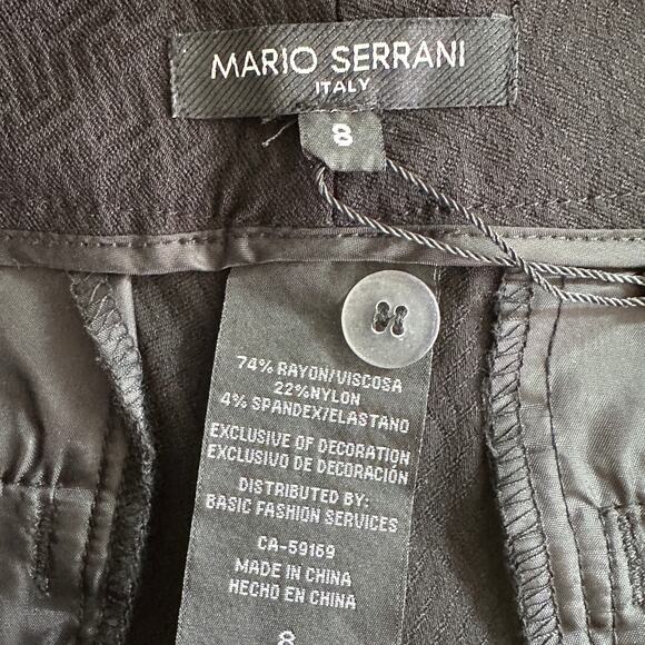 NEW Mario Serrani Pants Size 8 Black Jaquard Comfort Stretch Tummy Control - Picture 8 of 10